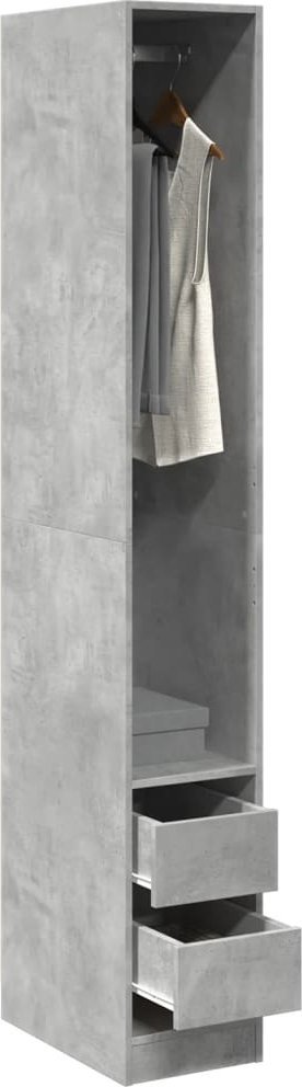 vidaXL Szafa, szarość betonu, 30x50x200 cm, materiał drewnopochodny