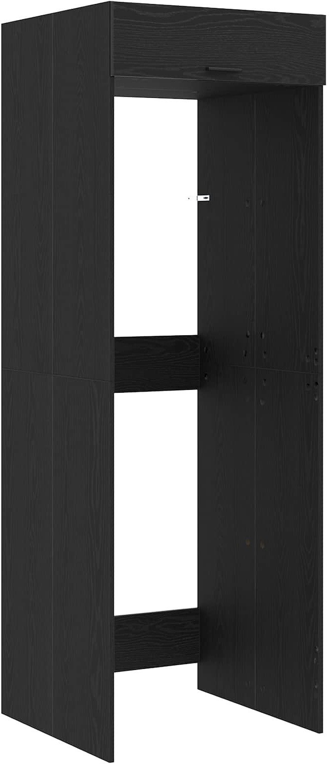 vidaXL Szafka na pralkę z drzwiami 2 pcs Czarny Dąb 67,5 x 68 x 200 cm