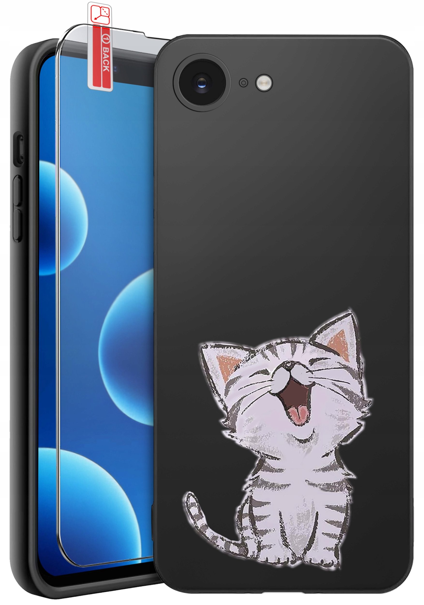 ETUI do iPhone 16e | WZORY | SILIKONOWE MATT CASE + SZKŁO 9H