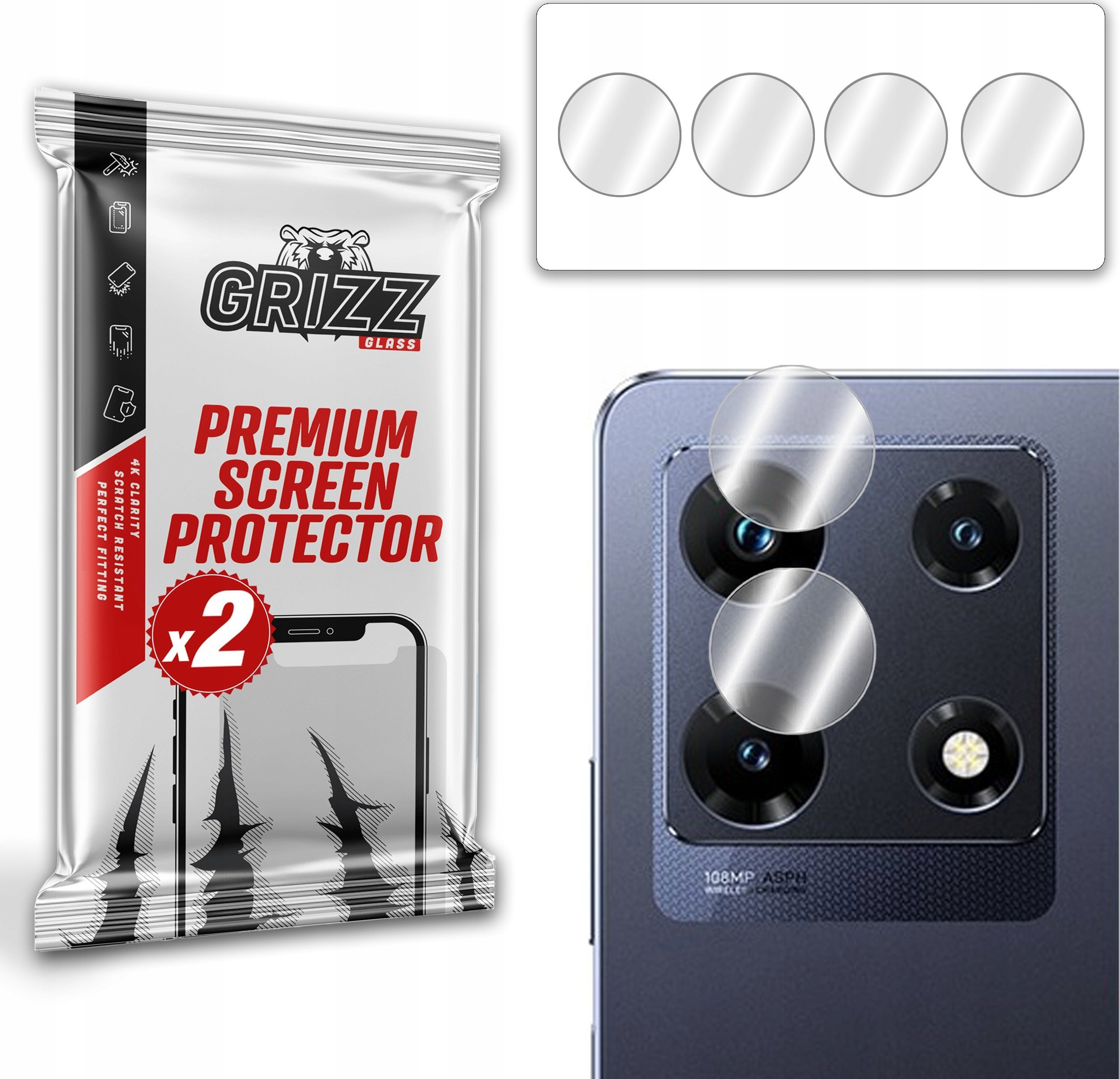 GrizzGlass Szkło na aparat GrizzGlass HybridGlass Camera do Infinix Note 30 Pro