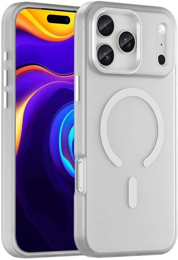 Etui Magnetic Abrasive na iPhone 17 Pro Max kompatybilne z MagSafe - matowe białe