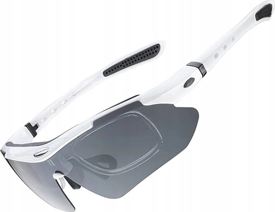 RockBros Okulary rowerowe fotochromowe z filtrem UV 400 białe