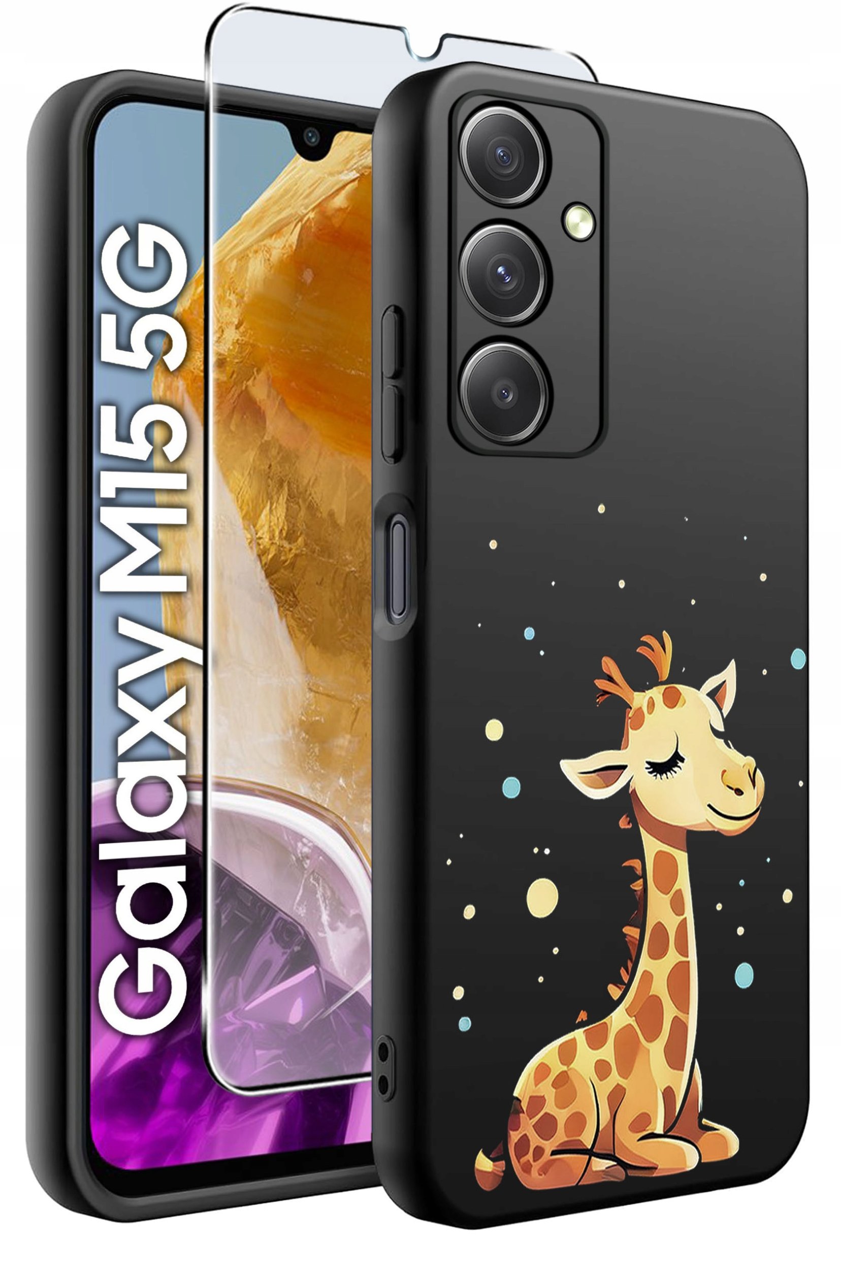 ETUI do Samsung M15 5G WZORY | SILIKONOWE MATT CASE + SZKŁO HARTOWANE 9H