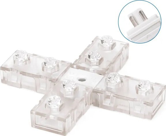 Aigostar Złączka krzyżowa do taśmy Led 230V 8mm typu Łącznik do paska świetlnego typu