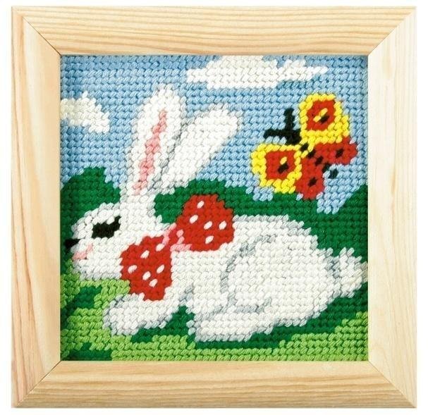 Haft z ramką. Moje pierwsze wyszywanie - Zajączek