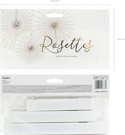 Party Deco Rozety dekoracyjne, beżowe, mix, 3 szt. uniwersalny