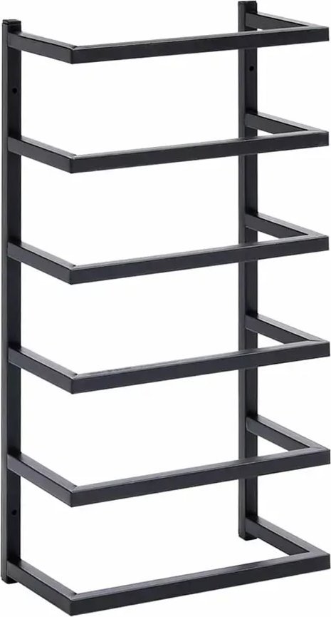 Elior Czarna loftowa drabinka na ręczniki do łazienki - Metari 3X