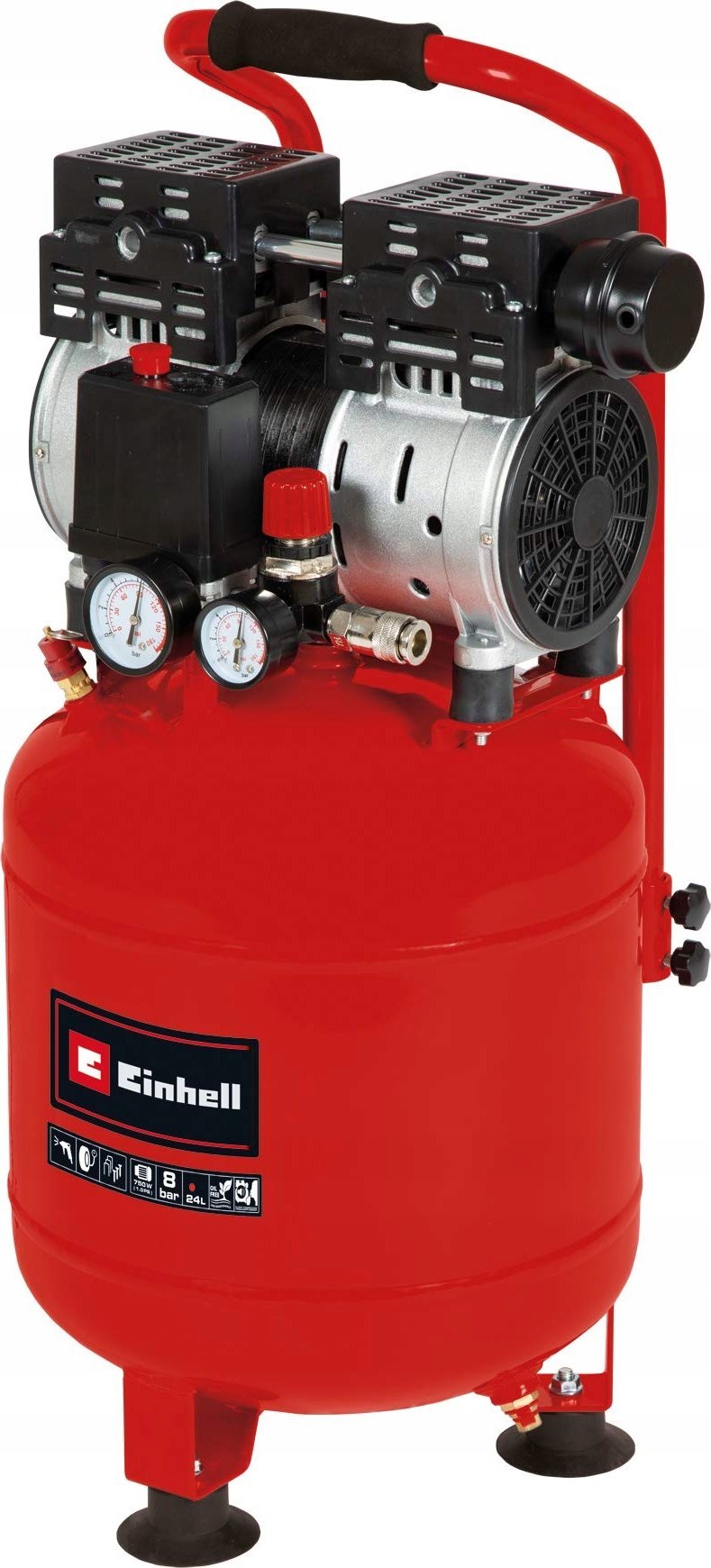 Sprężarka Einhell Einhell Compressor TE-AC 24 Silent (red/black, 750 Watt)