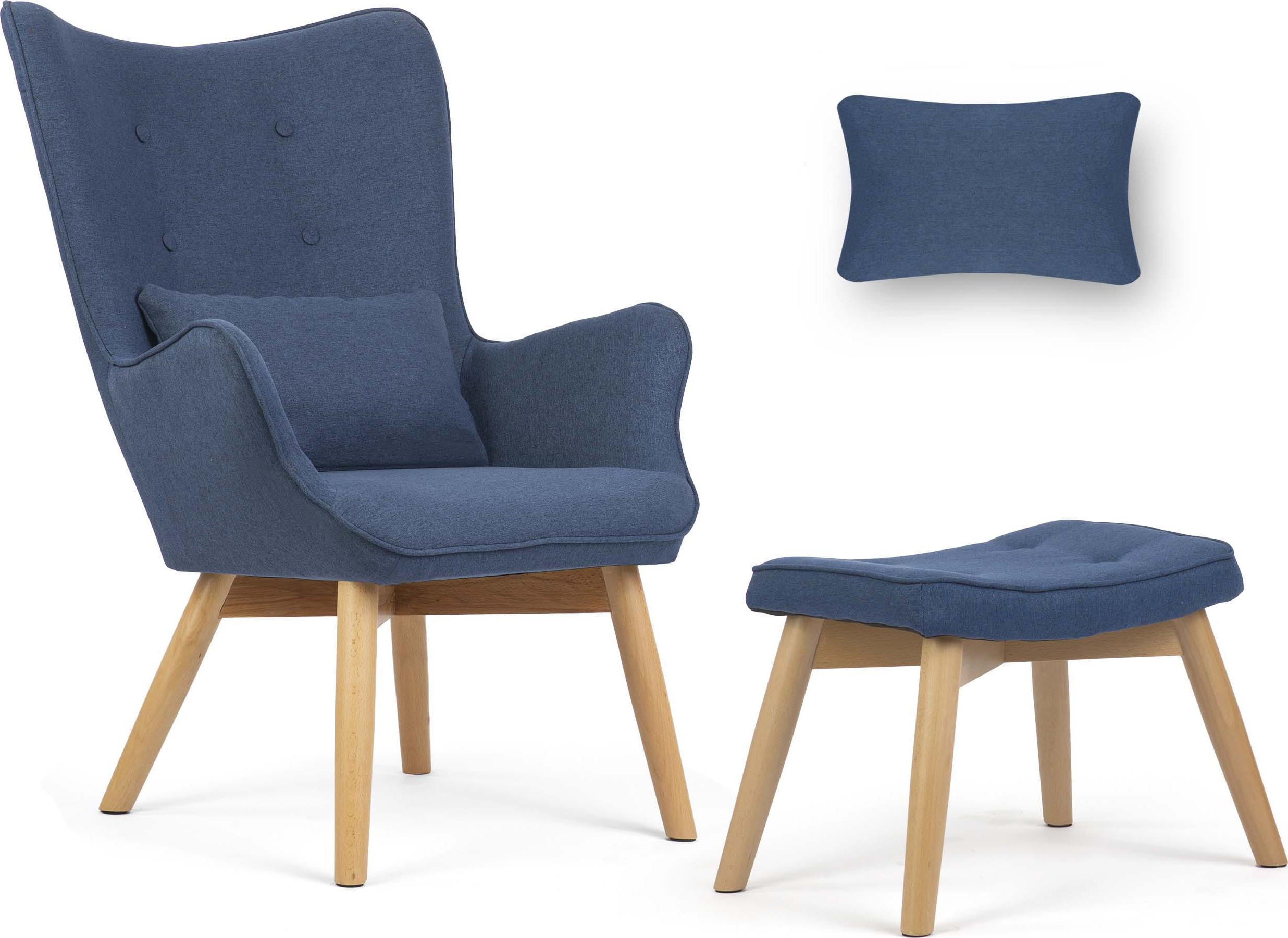 Sofotel Fotel uszak z podnóżkiem Norse niebieski