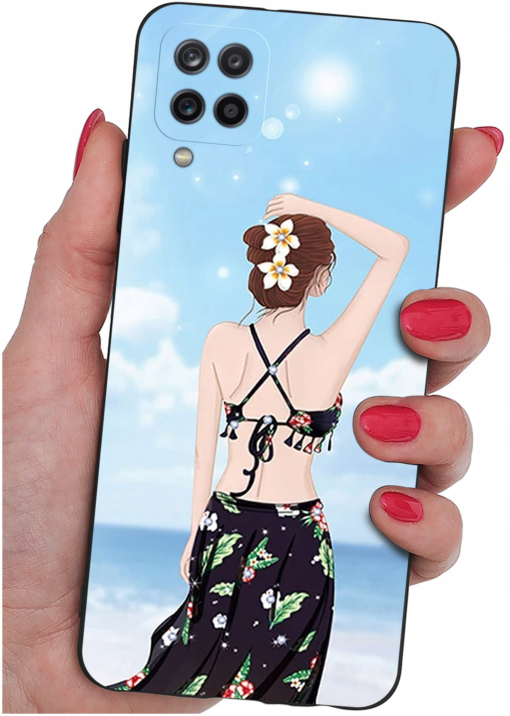 Etui do Samsung Galaxy A12|M12 WZORY |SILIKONOWE MATT CASE + SZKŁO 9H