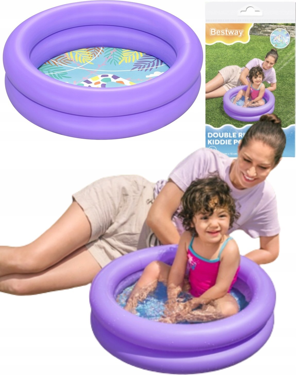 BestwayBASEN DZIECIĘCY NADMUCHIWANY OGRODOWY 51061 MIĘTOWY