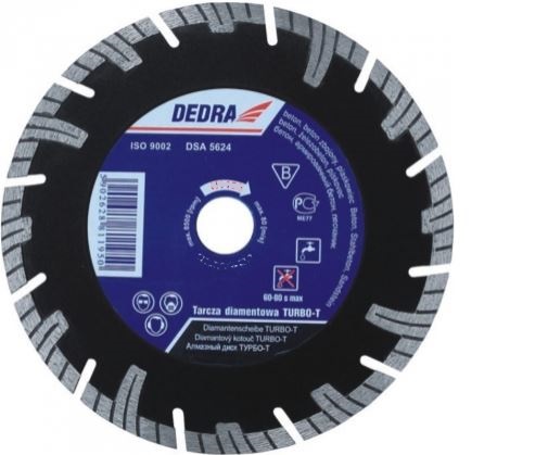 Dedra Tarcza diamentowa Turbo-T do cięcia zbrojonego betonu 230mm 25,4mm H1197E