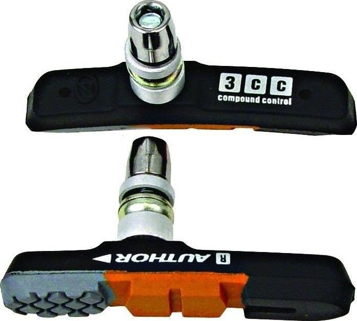 Author Klocki hamulcowe AUTHOR ABS-3CC czarno-pomarańczowo-szare 4 sztuki Uniwersalny