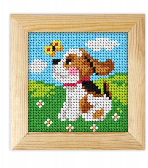 Haft z ramką. Moje pierwsze wyszywanie - Piesek