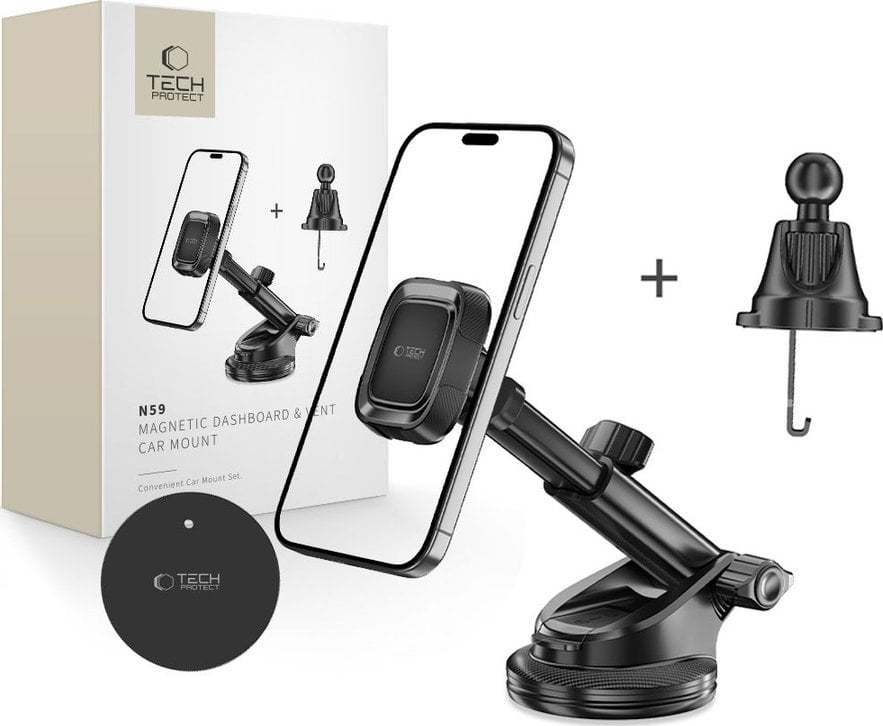 TECH-PROTECT N59 MAGNETIC DASHBOARD & VENT CAR MOUNT BLACK standard