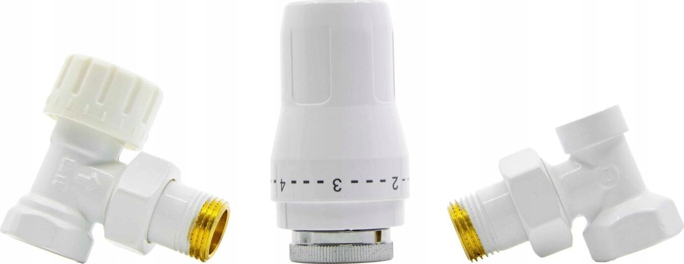 Schlosser ZESTAW TERMOSTATYCZNY STANDARD 1/2GZ x 1/2GW KĄTOWY - BIAŁY
