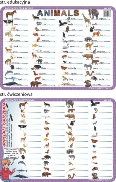 Visual System Podkładka ćwiczeniowa - Animals