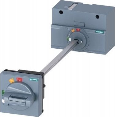 Siemens Akces. do 3VA12: Napęd obrotowy drzwiowy szary można blokować kłódką wałek 300mm pokrętło IP65 3VA9257-0FK21