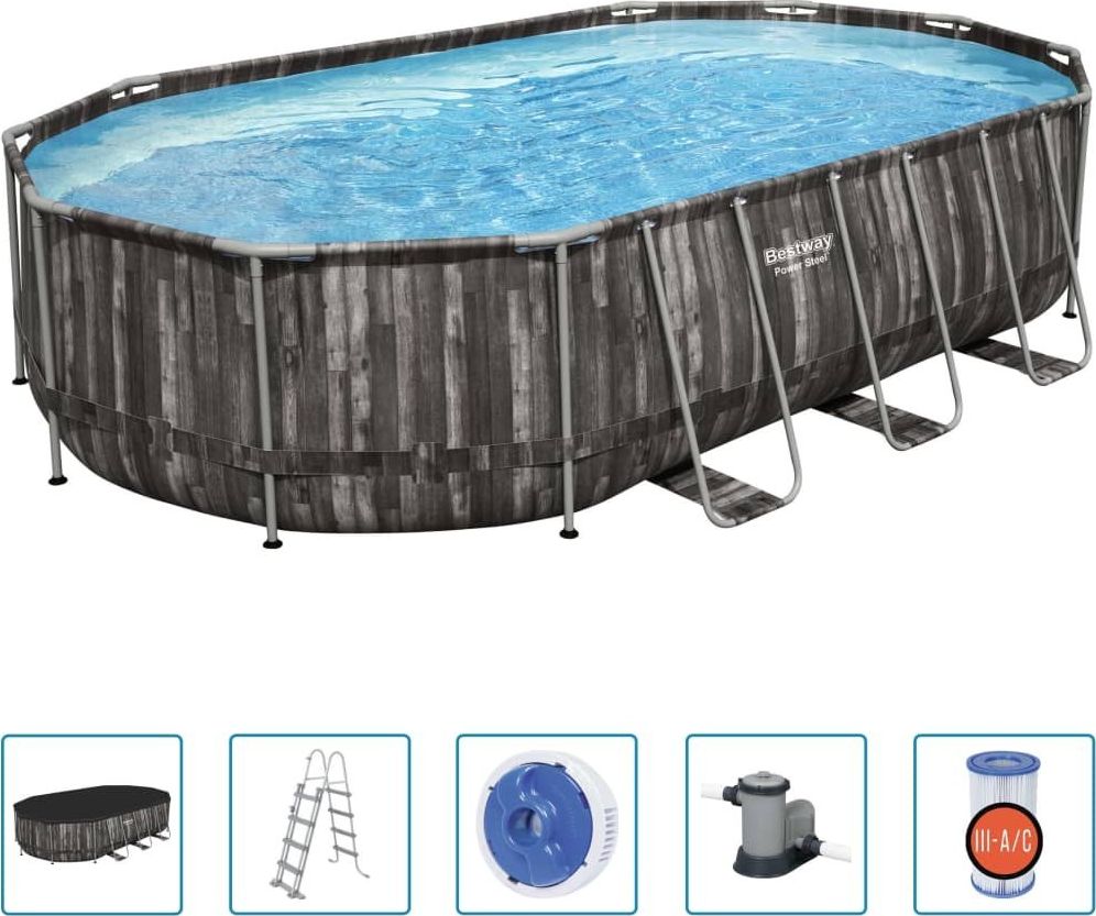 Bestway Basen stelażowy Power Steel 610x366cm (5611R)