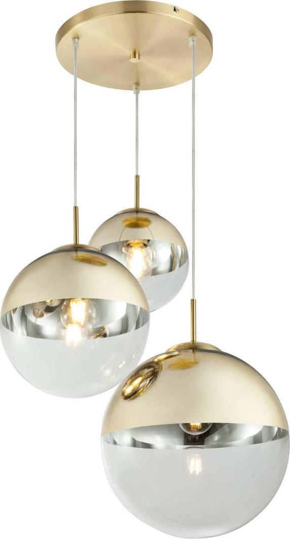 Lampa wisząca Globo LAMPA wisząca VARUS 15855-3 Globo szklana OPRAWA zwis kaskada kule balls złote przezroczyste