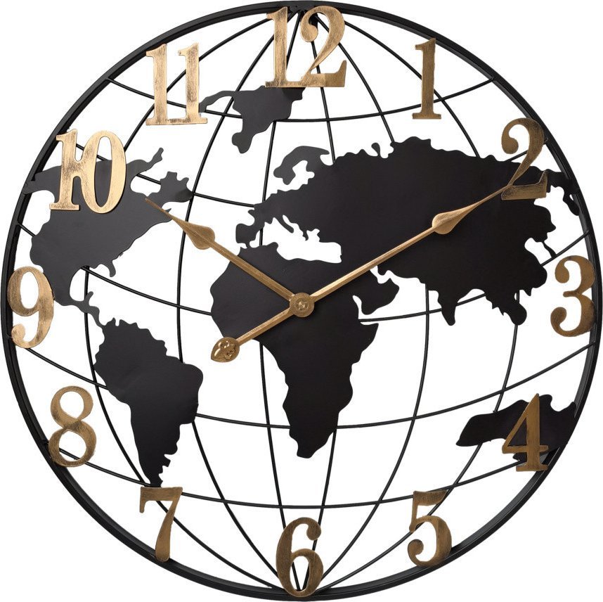 Zegar ścienny MPM E04.4531 kontynenty 60 cm .