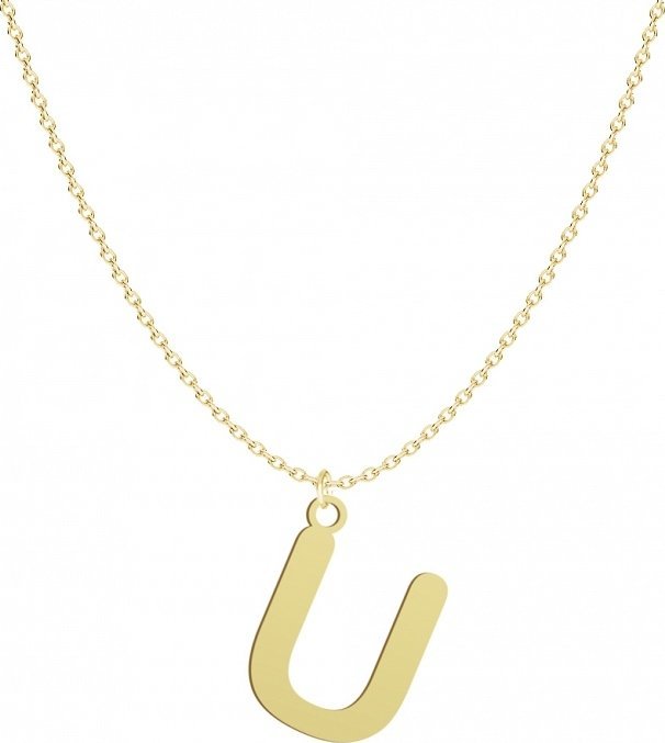 Radziszewska Jewellery Pozłacany naszyjnik litera U - DEDYKACJA GRATIS
