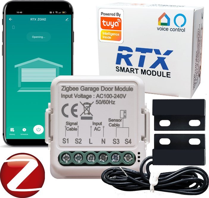 RTX Moduł STEROWNIK BRAMY GARAŻOWEJ ZIGBEE TUYA SMART + CZUJNIK KONTAKTRON