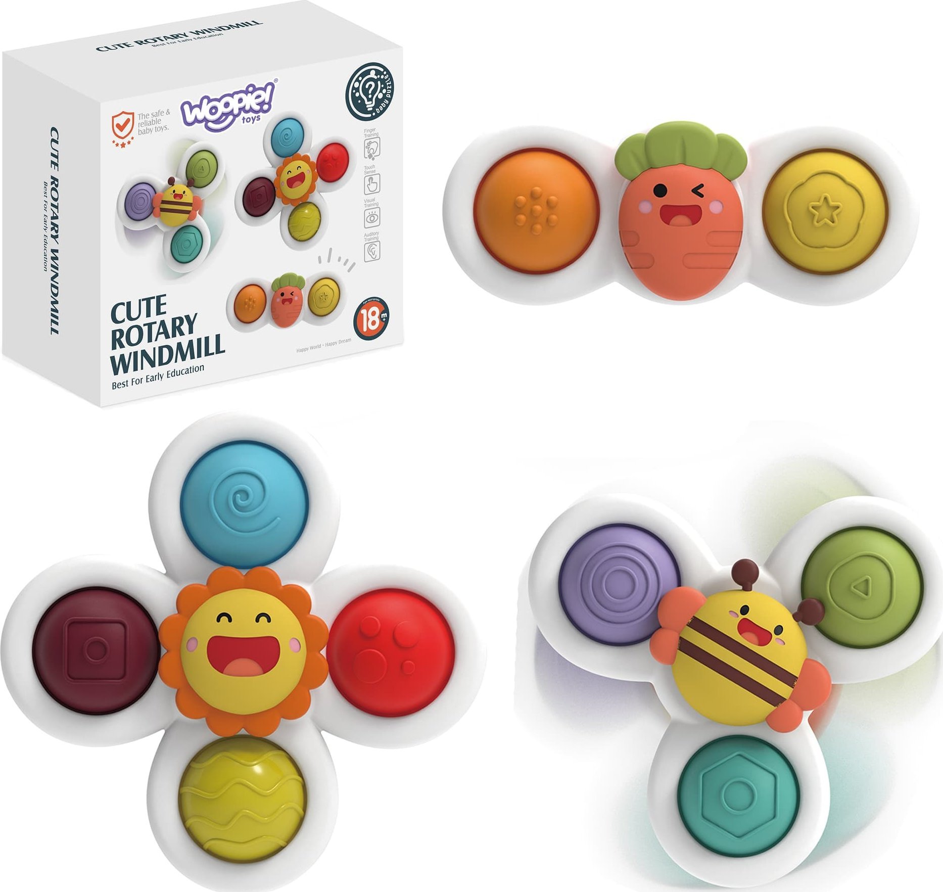 Woopie WOOPIE BABY Spiner Zabawka Sensoryczna Edukacyjna 3w1