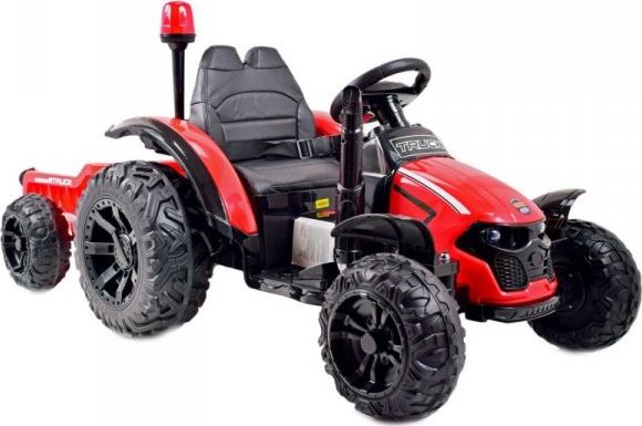 Import SUPER-TOYS SUPER TRAKTOR TRUCK Z PRZYCZEPĄ I KOGUTEM, MIĘKKIE KOŁA, MIĘKKIE SIEDZENIE, PILOT/HZB200