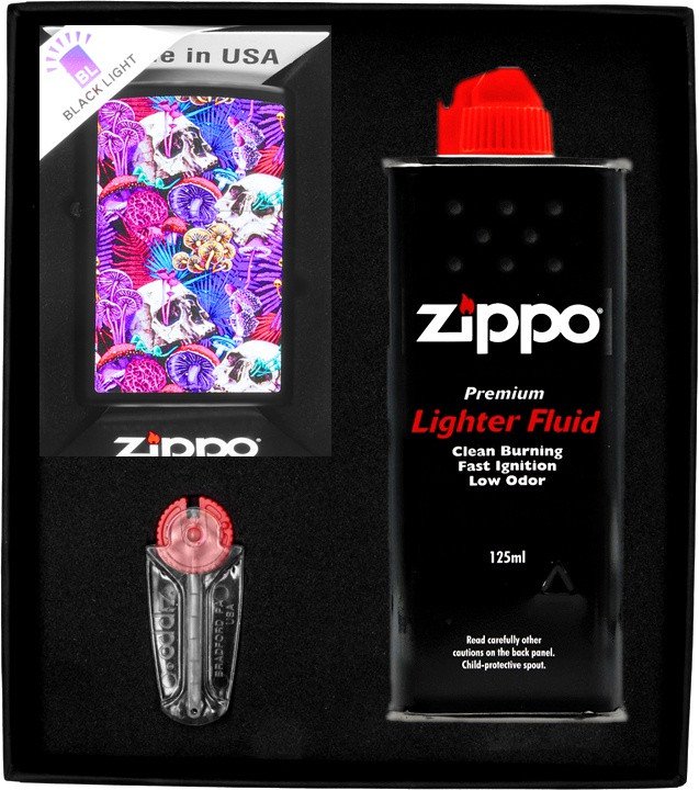 Zestaw ZIPPO Zapalniczka PSYCHEDELIC MUSHROOM DESIGN Prezentowy No1