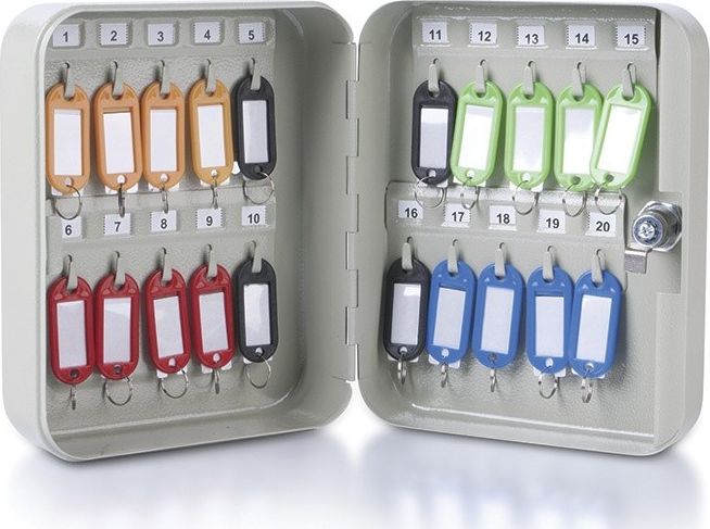 Donau Szafka na klucze DONAU, na 20 kluczy, 200x160x80mm, szara