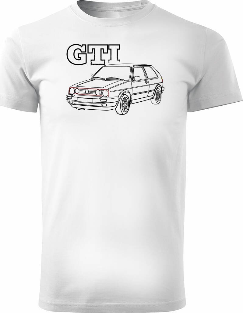 Topslang Koszulka z samochodem VW Golf 2 II męska biała REGULAR M