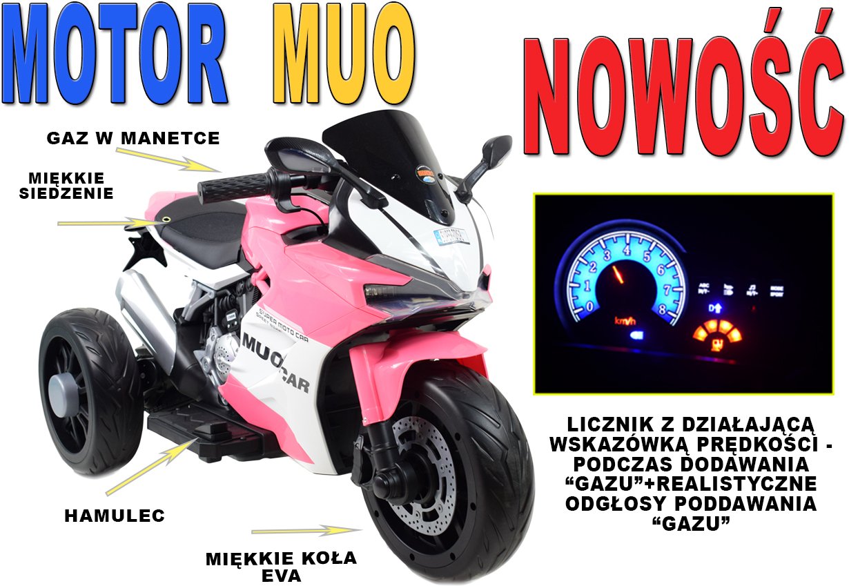Polesie SUPER-TOYS MOTOR ŚCIGACZ "MUO" - Imitacja prawdziwego licznika realistyczne dźwięki/959-3