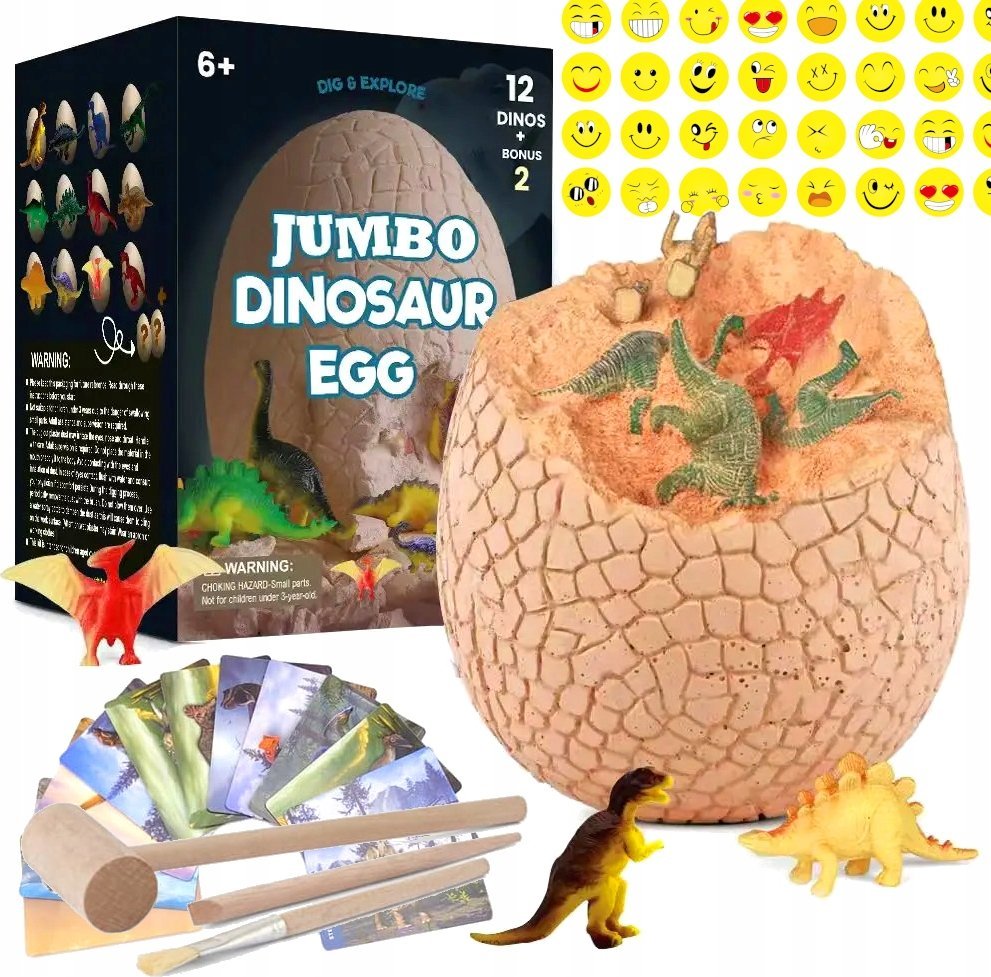 Jajo Jajko Dinozaura Wykopaliska Wykluwające się 14 Dinozaurów Zestaw XXL