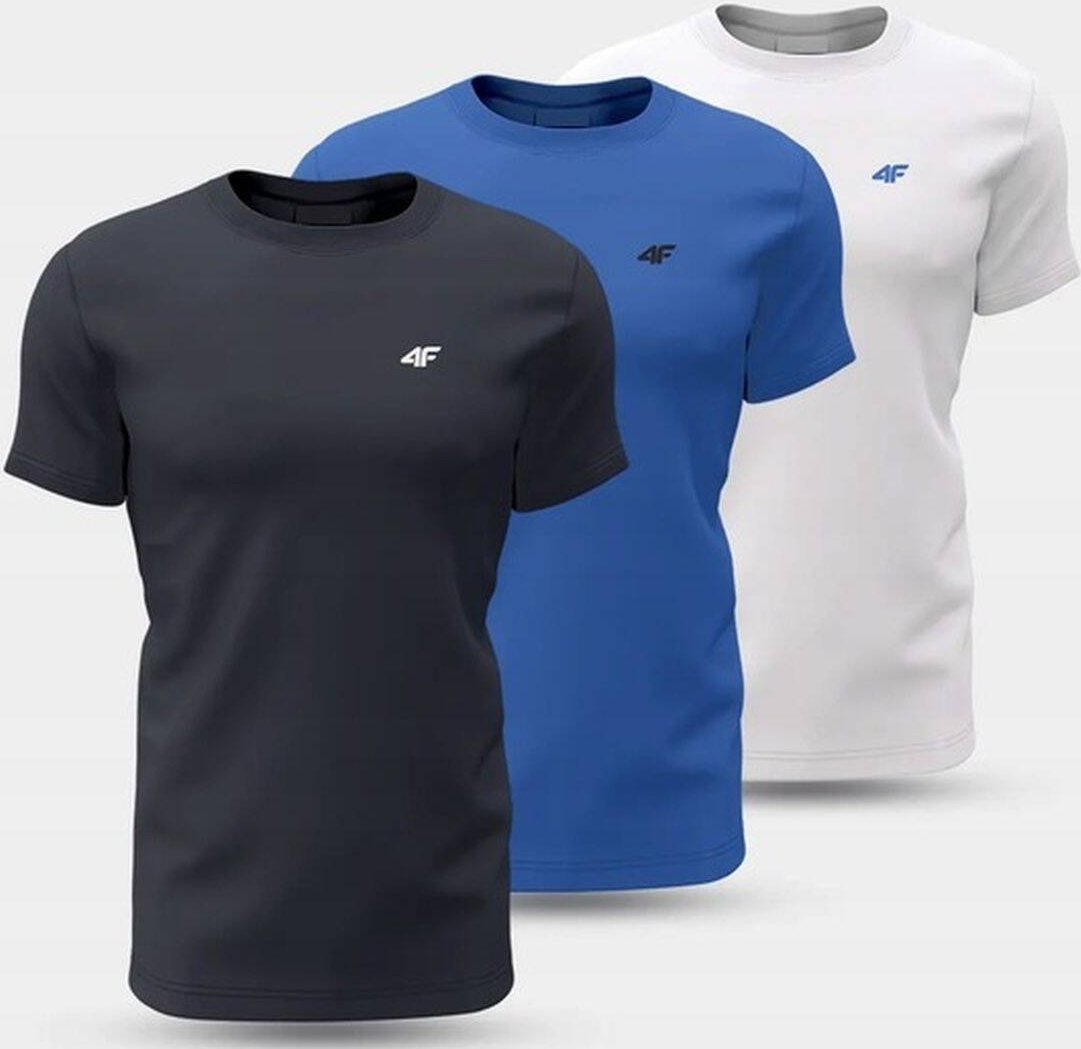 4f Męskie koszulki T-shirt 4F 3pak zestaw mix kolor basic na co dzień