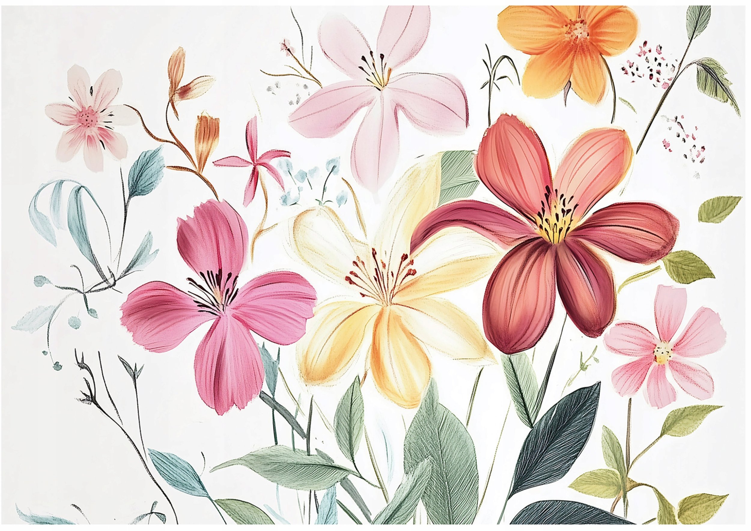 Fototapeta Dla Dzieci Dziewczynki Kwiaty Kolorowe Tapeta Flizelina 350X250