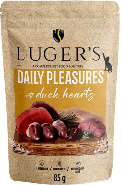 Karma mokra dla kota Luger's Daily Pleasures z sercami z kaczki 85 g