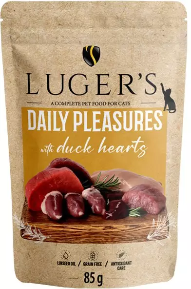 Karma mokra dla kota Luger's Daily Pleasures z sercami z kaczki 85 g