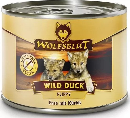 Wolfsblut Dog Wild Duck Puppy - kaczka i bataty puszka 200g