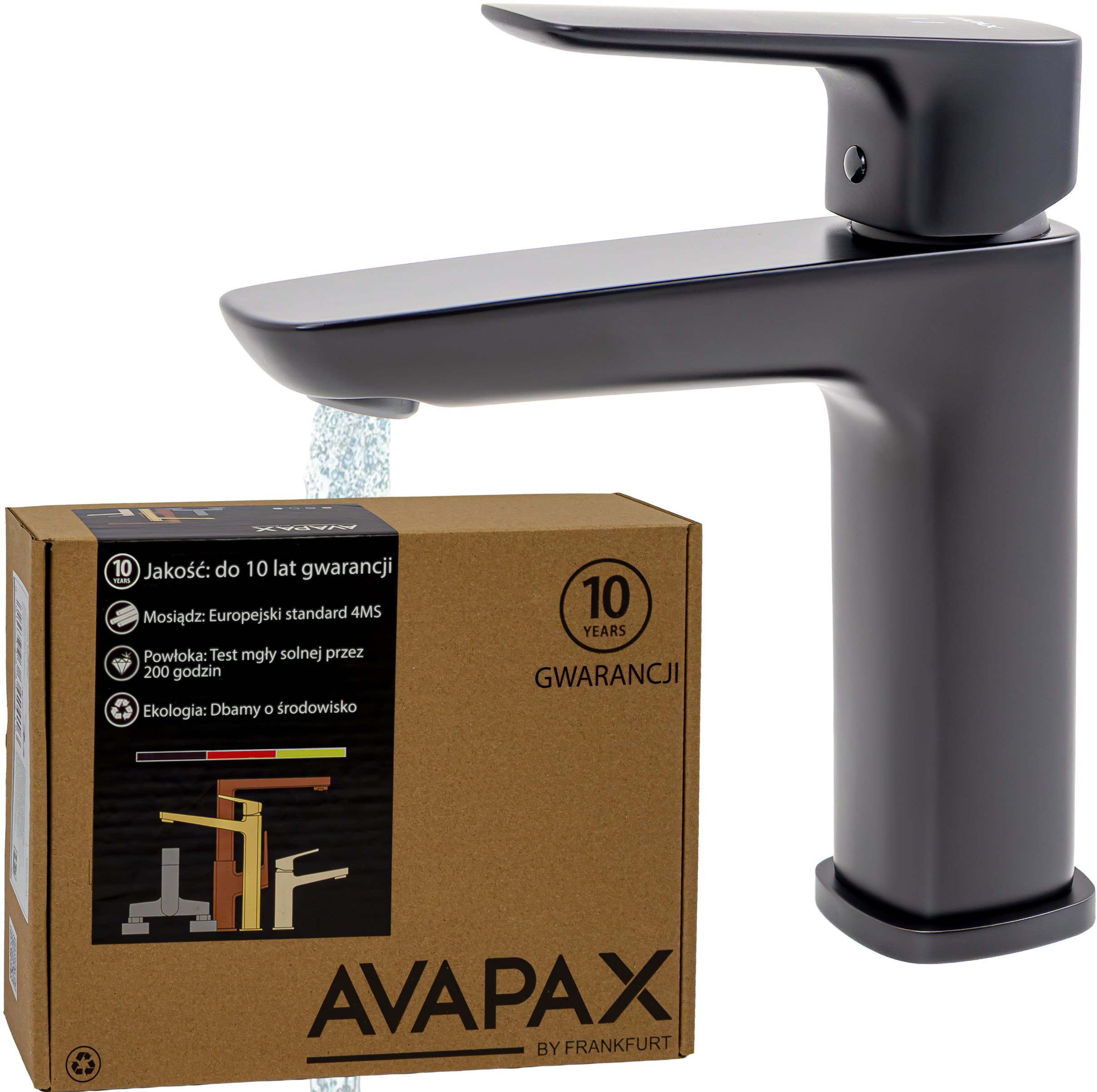 Bateria umywalkowa stojąca, Kolor: czarny