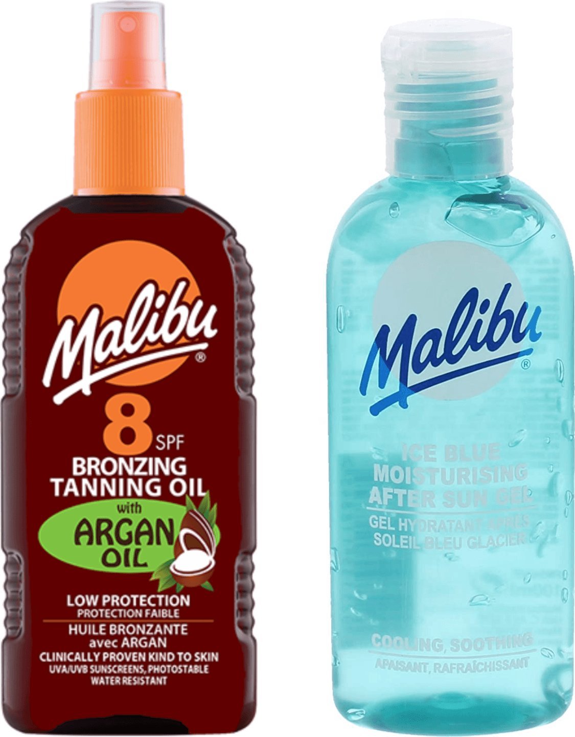 Malibu Malibu Olejek Brązujący SPF8 200ml + Żel Po Opalaniu 100ml