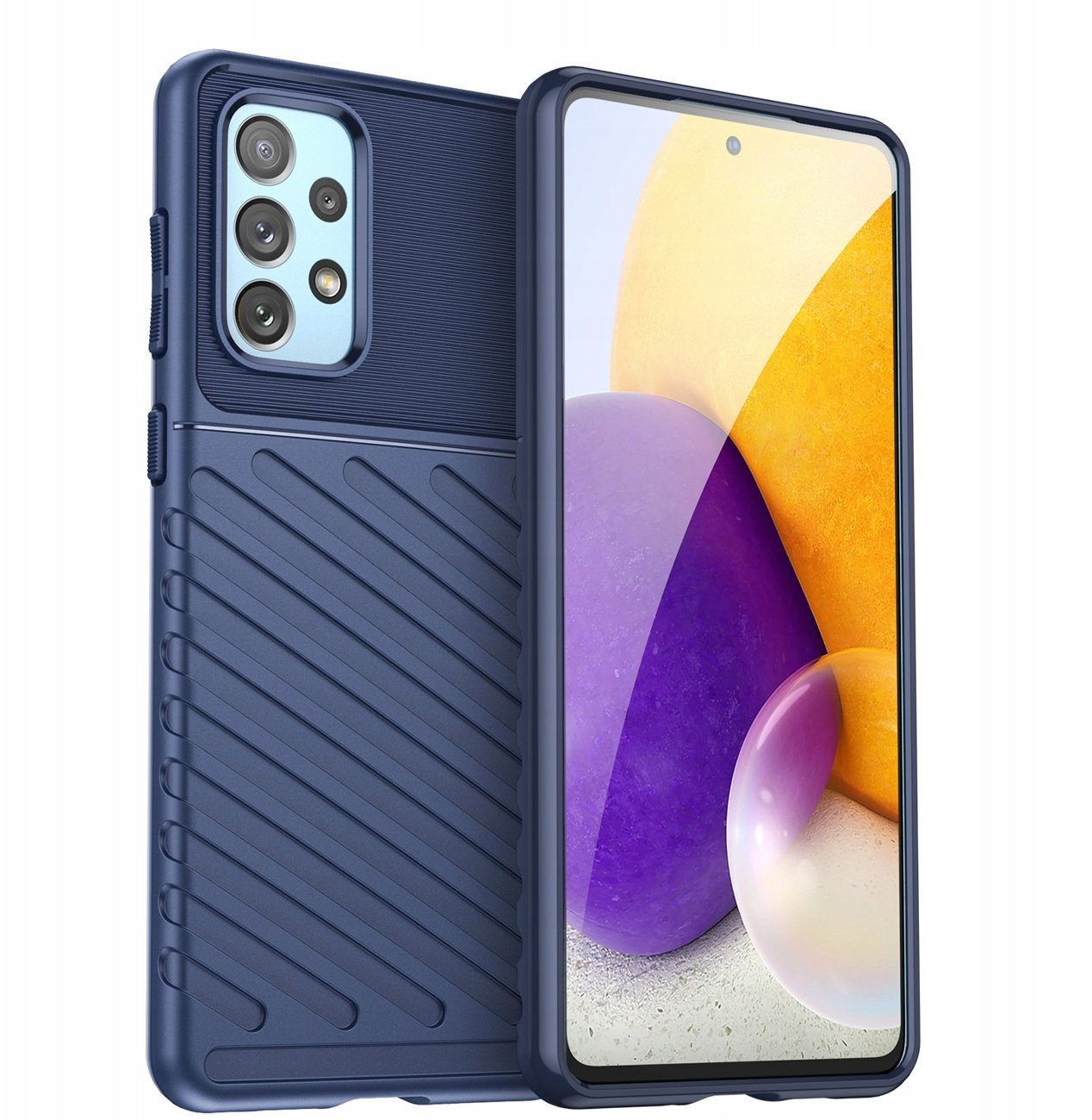 Thunder Case elastyczne pancerne etui pokrowiec Samsung Galaxy A73 niebieski