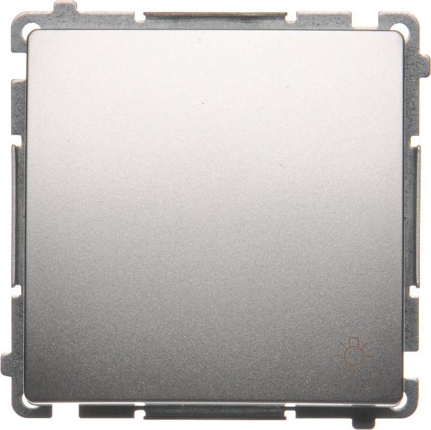 Kontakt-Simon Przycisk światło Simon Basic pojedynczy 10AX 250V srebrny mat (BMS1.01/43)
