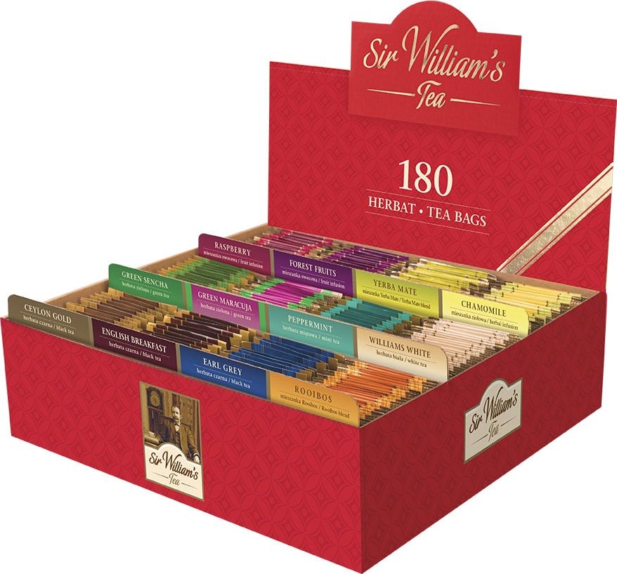 Sir Williams Tekturowy Prezenter z Herbatami Sir William's Tea 180 szt.