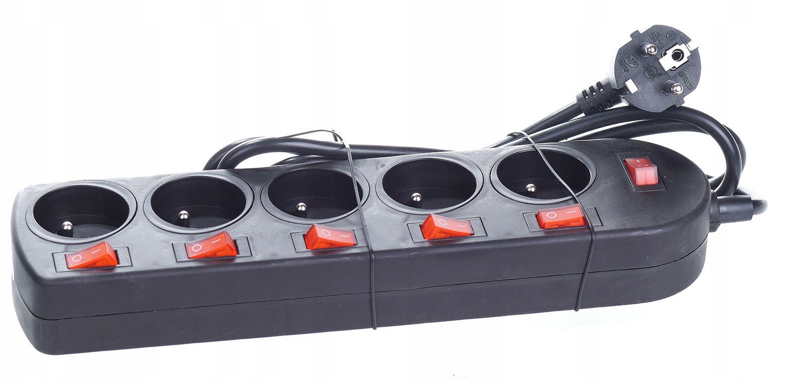 Rum-Lux Przedłużacz z uziemieniem i wyłącznikami 1.5 m czarny