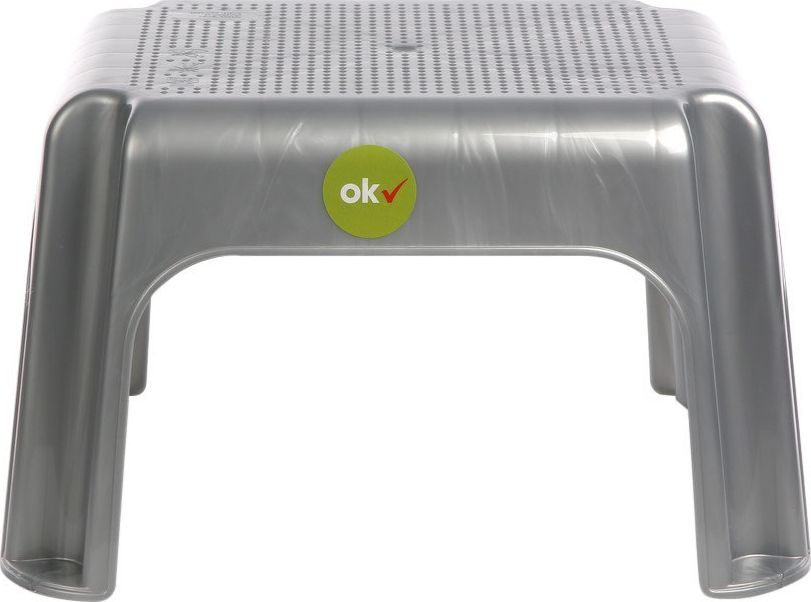 Lumarko Taboret prostokątny 36,5x30x24cm srebrny (10230)