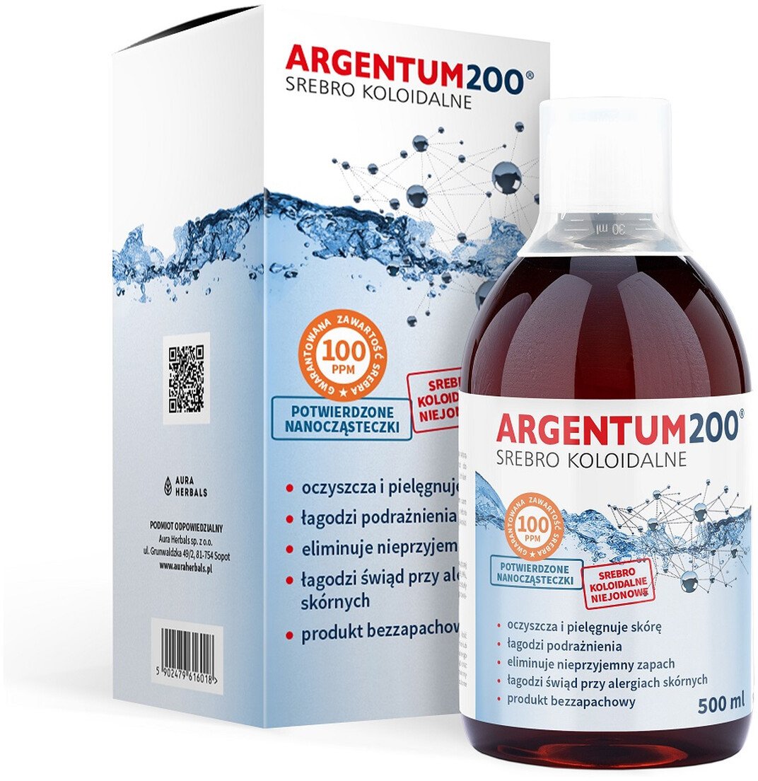 Aura Herbals Argentum200 Sebro Koloidalne 100ppm tonik 500ml