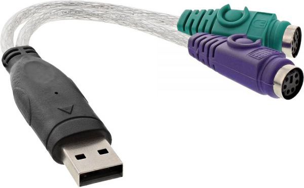 Adapter USB InLine USB - PS/2 x2 Biały (33386)