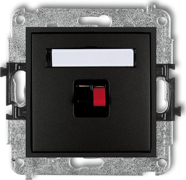 Karlik MINI Gniazdo głośnikowe pojedyncze czarny mat 12MGG-1