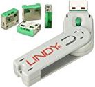 Lindy Zaślepki portów USB + Klucz (40451)